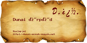 Dunai Árpád névjegykártya