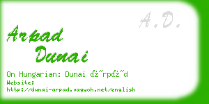 arpad dunai business card